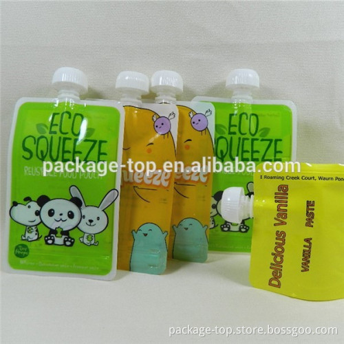 Food grade baby pouch/ liquid packaging bag/plastic food packaging bag